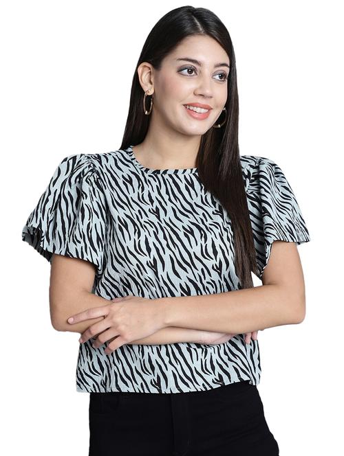 women's straight round neck top - 20309358 - Standard Image - 0