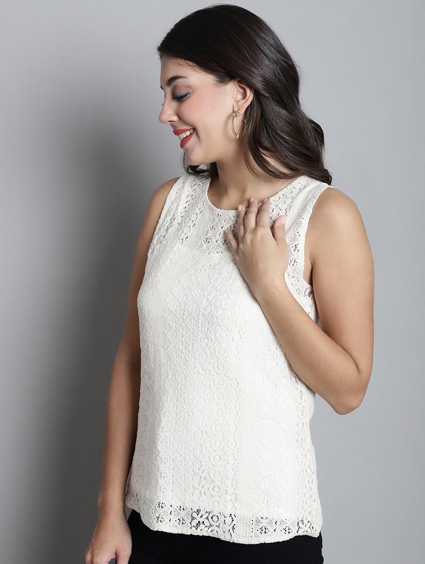 women's straight round neck top - 20309363 - Standard Image - 2