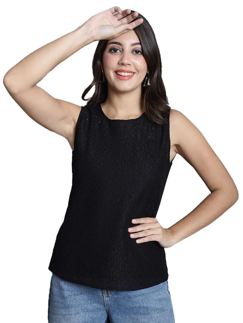 women's straight round neck top