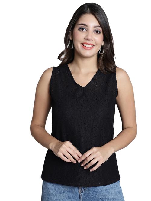 women's straight v neck top - 20309369 - Standard Image - 0