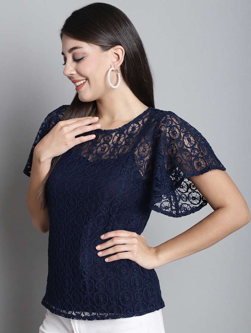 women's straight round neck top - 20309371 -  Standard Image - 2