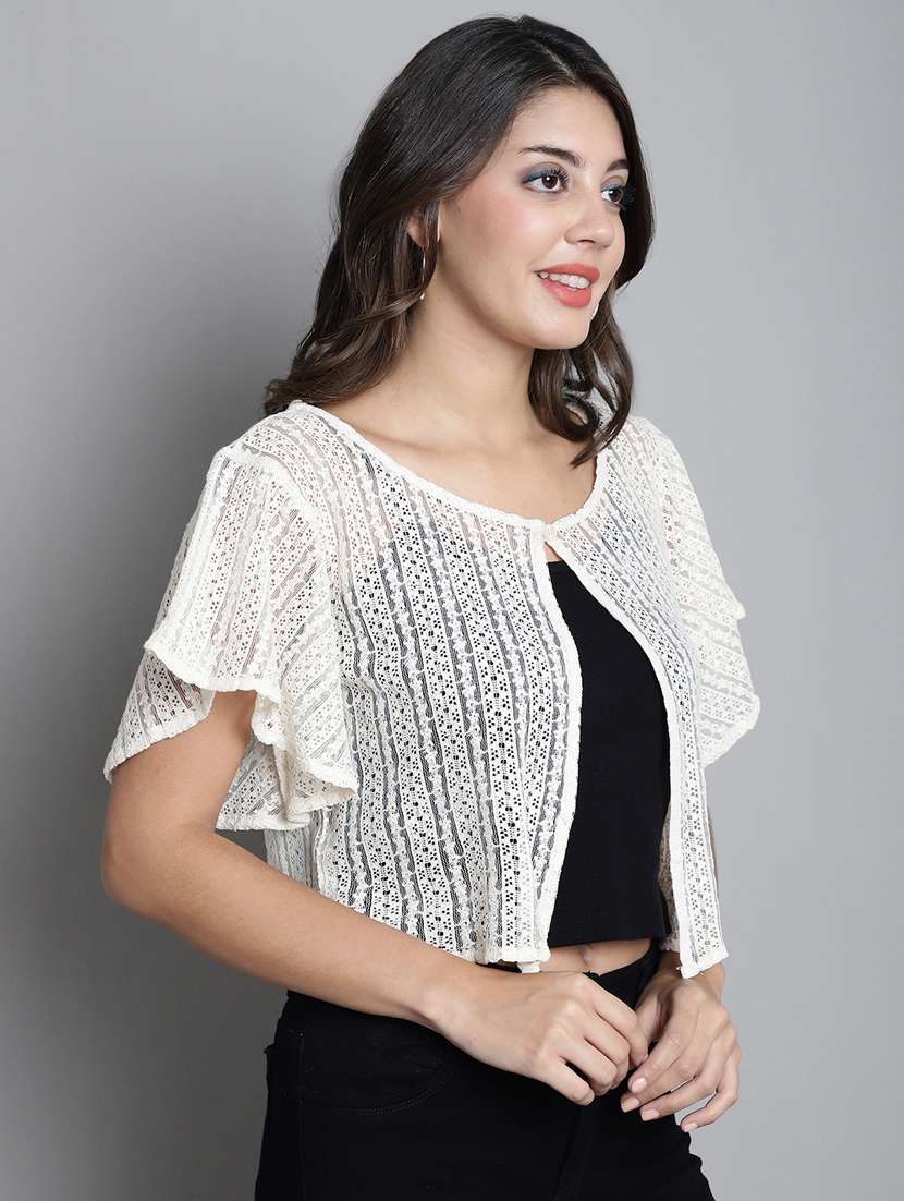 women white laced shrug - 20309387 -  Standard Image - 2