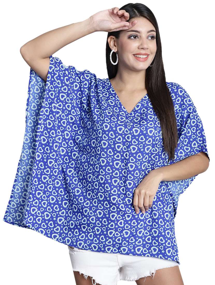 blue quirky kaftan top