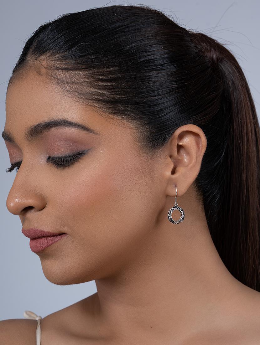 women silver hoop earrings - 20309536 - Standard Image - 2