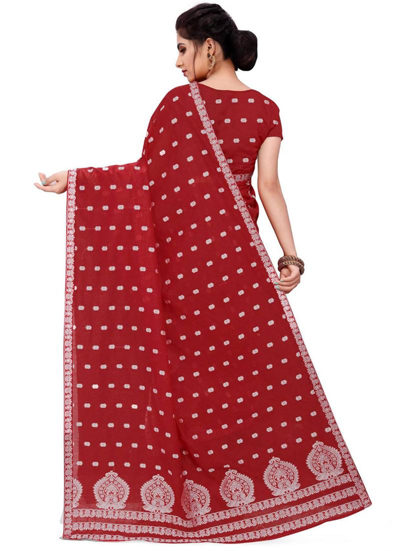 women's self design maroon colored saree with blouse - 20309733 - Standard Image - 2
