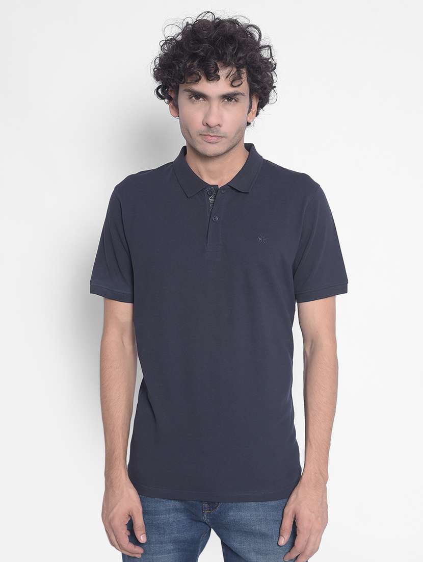 men solid polo t-shirt