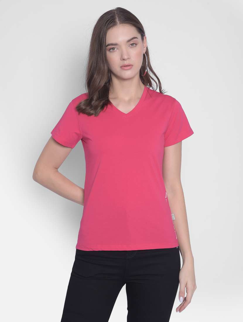 women's plain v neck t-shirt