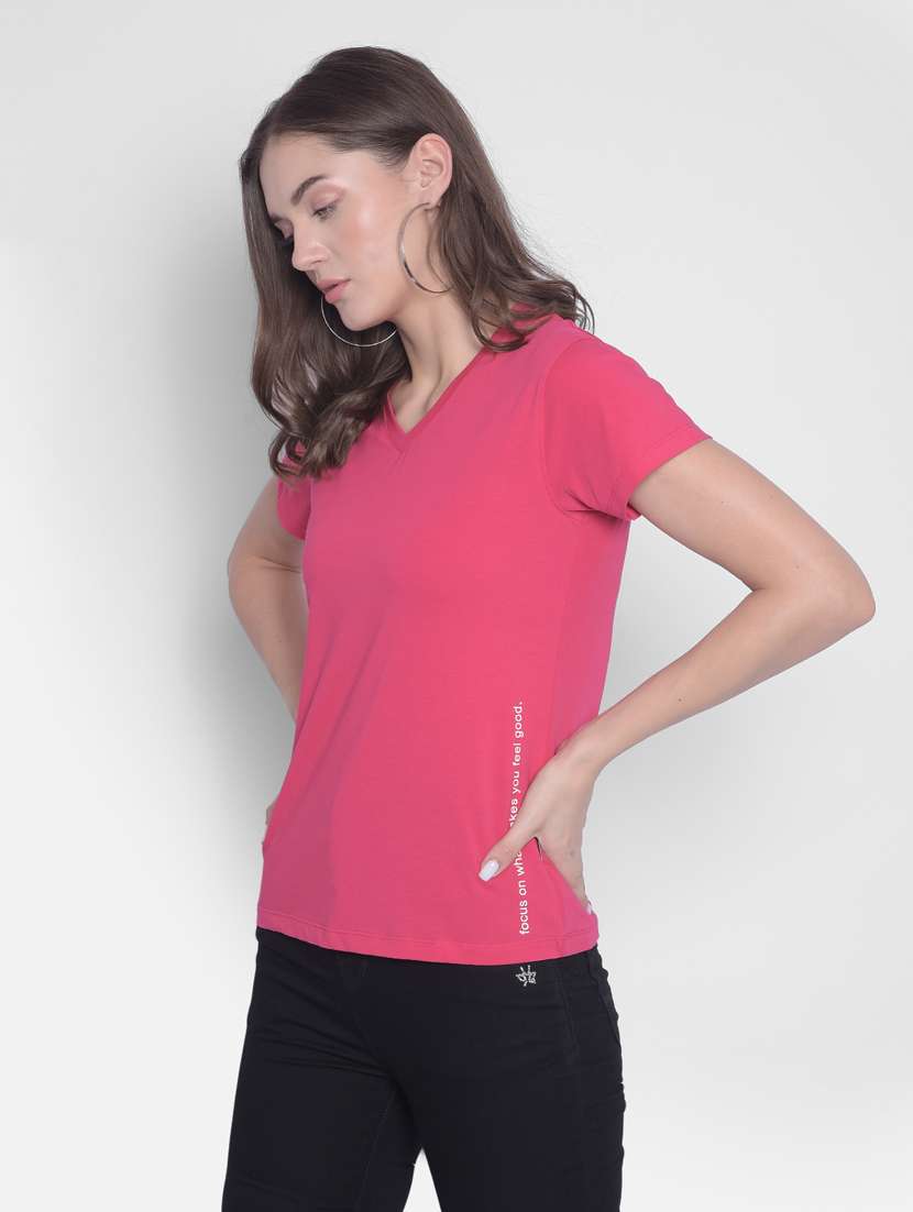 women's plain v neck t-shirt - 20311104 -  Standard Image - 2