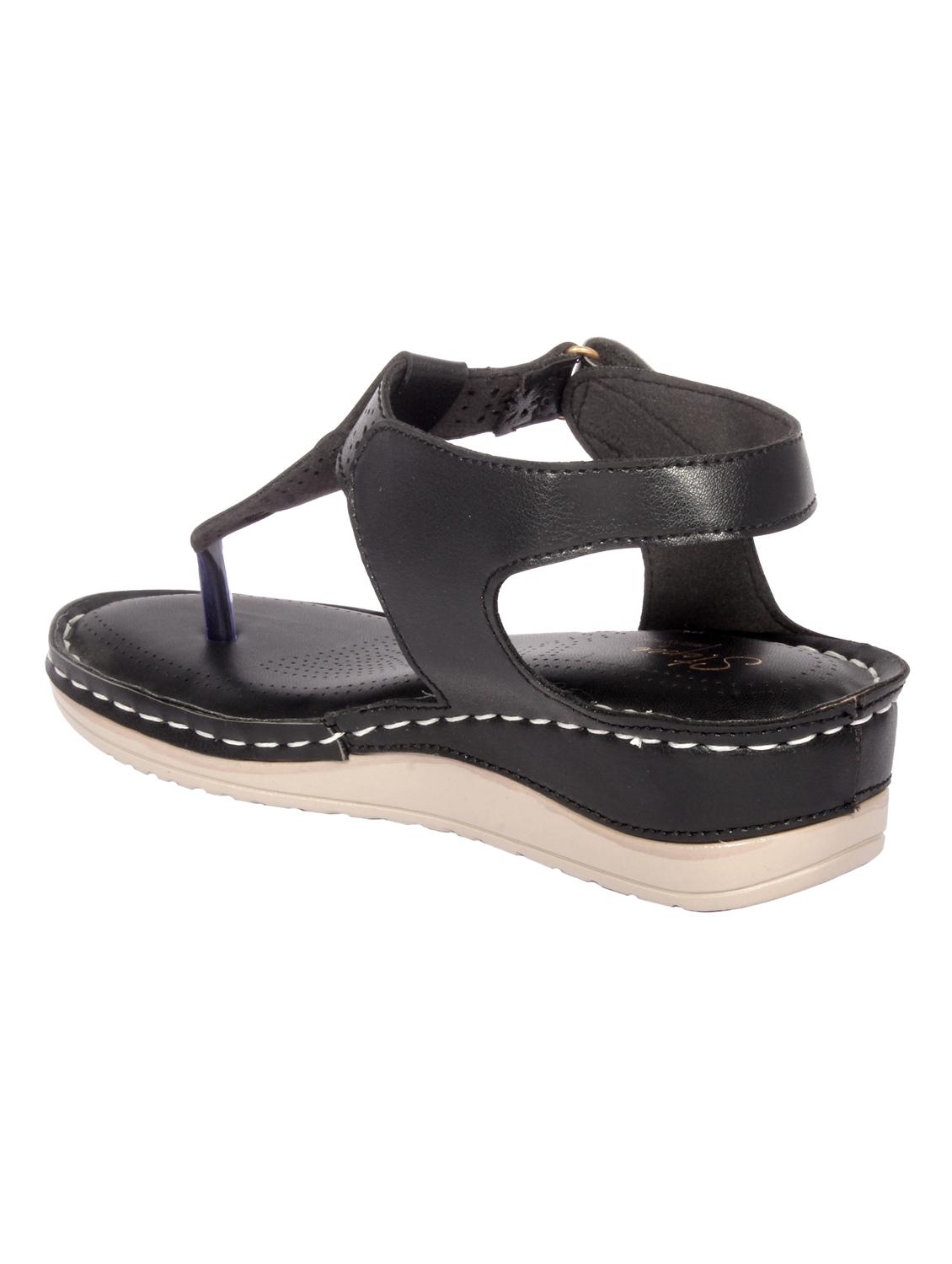 black synthetic tstrap sandals - 20311236 - Standard Image - 2
