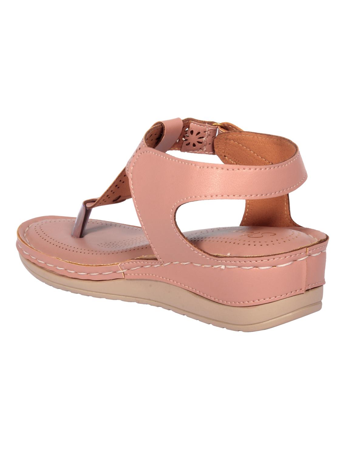 pink solid t-strap sandal - 20311238 - Standard Image - 2