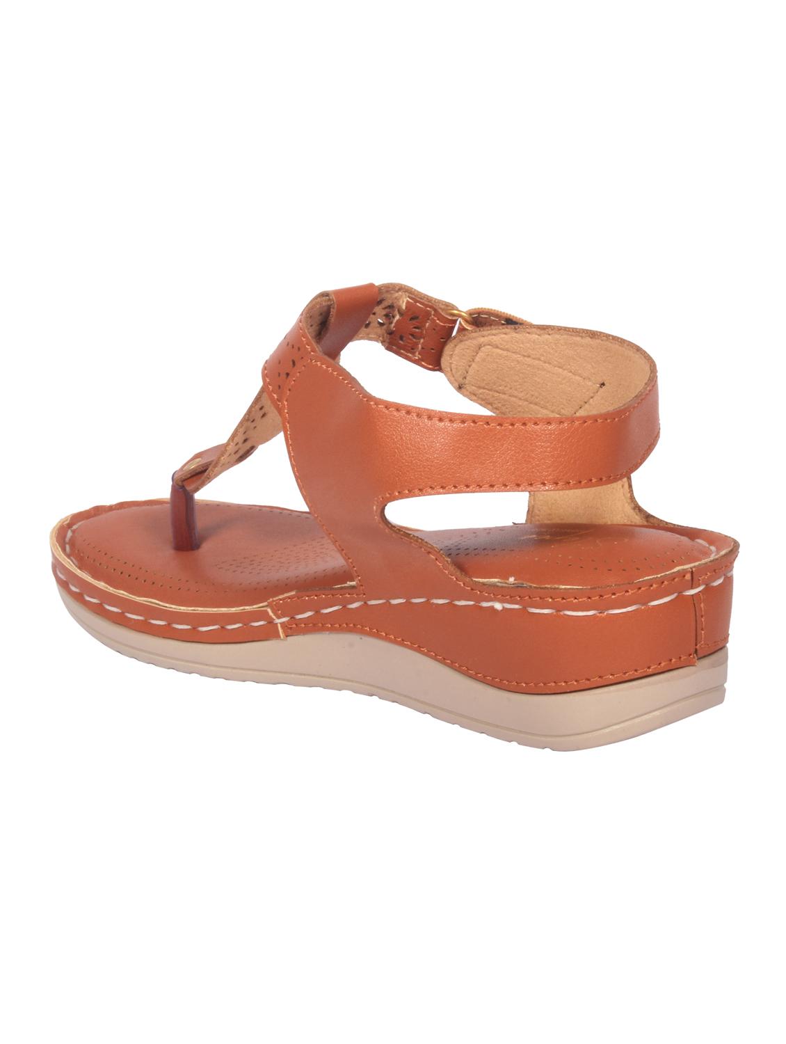 tan solid t-strap sandal - 20311239 - Standard Image - 2