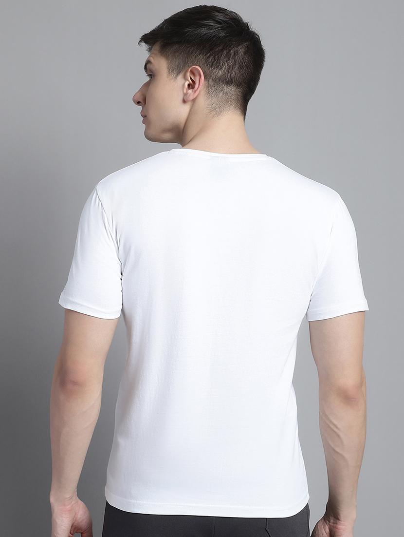 men white cotton chest print t-shirt - 20312164 - Standard Image - 2