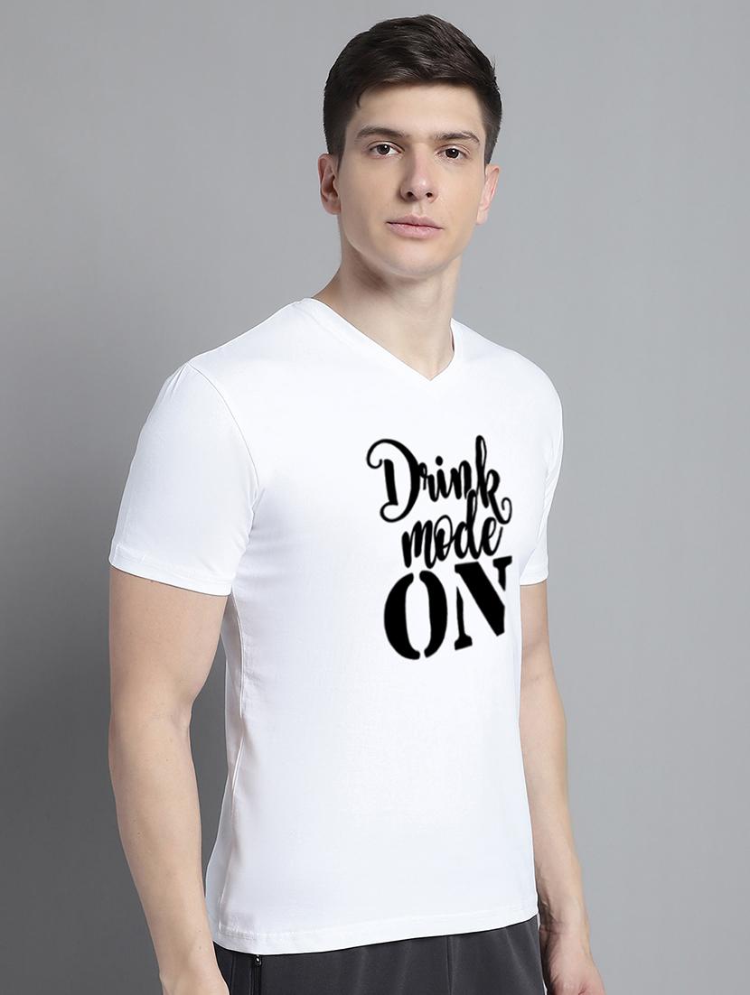 men v-neck graphic chest print t-shirt - 20312171 - Standard Image - 2
