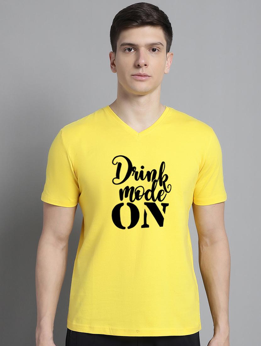 men v-neck graphic chest print t-shirt - 20312172 -  Zoom Image - 0