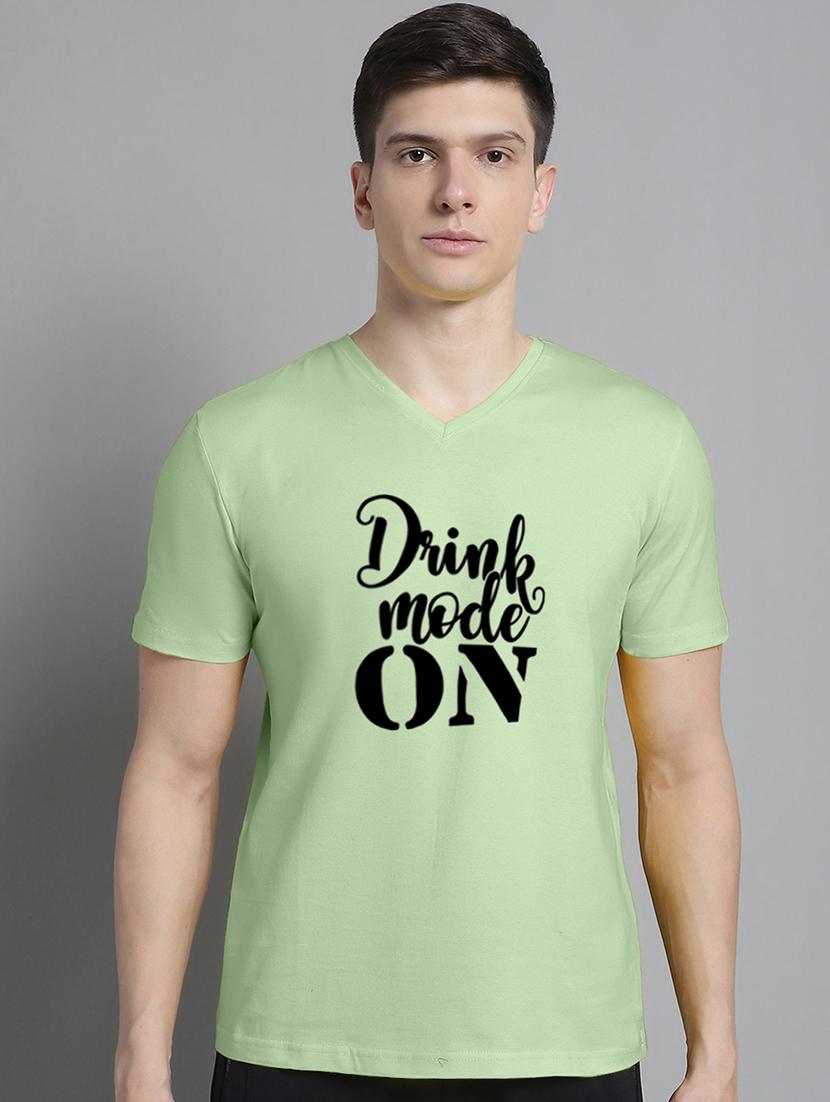 men green cotton chest print t-shirt - 20312177 -  Zoom Image - 0
