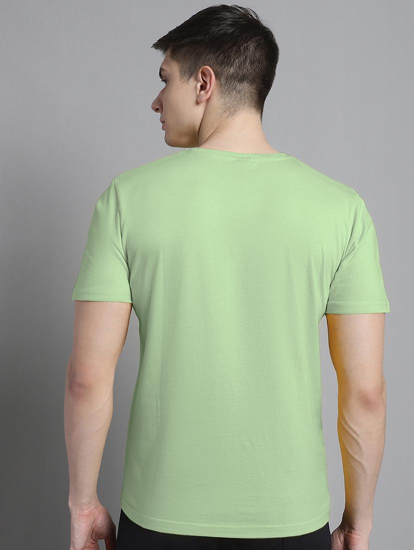men green cotton chest print t-shirt - 20312177 - Standard Image - 2