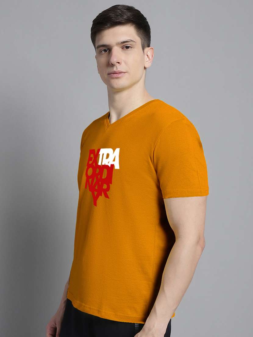 men v-neck graphic chest print t-shirt - 20312181 -  Standard Image - 2
