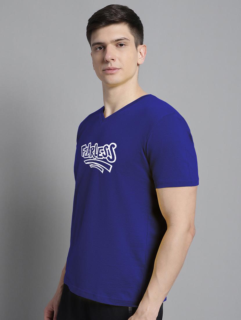 men v-neck graphic chest print t-shirt - 20312186 - Standard Image - 2