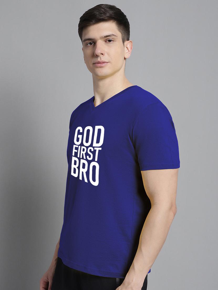 men v-neck graphic chest print t-shirt - 20312200 - Standard Image - 2