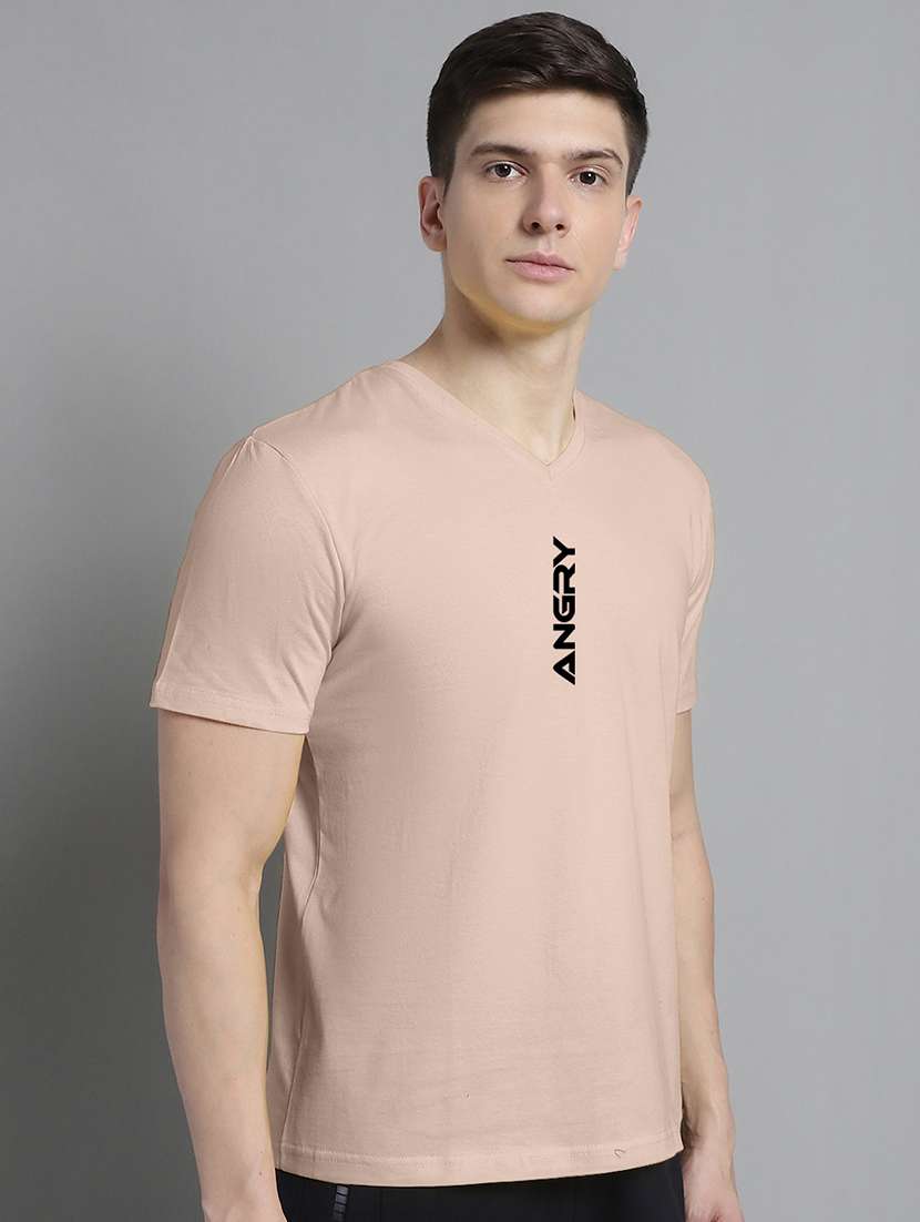 men v-neck graphic chest print t-shirt - 20312217 -  Standard Image - 2