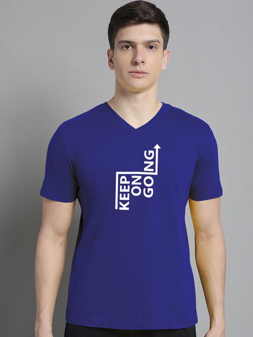 men v-neck graphic chest print t-shirt - 20312227 - Standard Image - 0