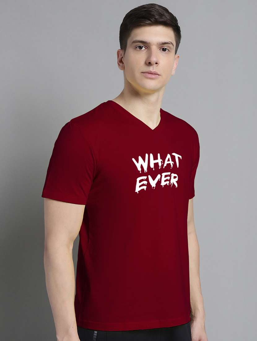 men v-neck graphic chest print t-shirt - 20312259 -  Standard Image - 2