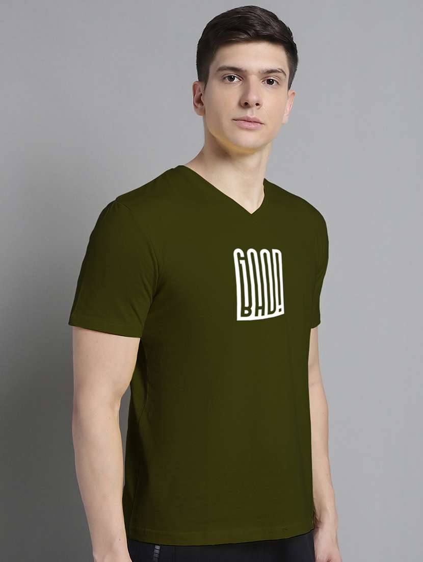 men v-neck chest printed t-shirt - 20312283 -  Standard Image - 2