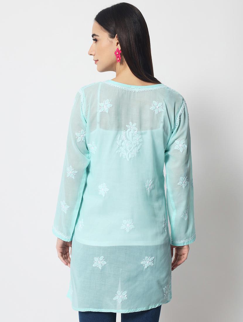 light blue colored straight kurta - 20315111 - Standard Image - 2