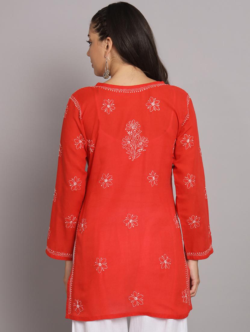 red colored straight kurta - 20315114 - Standard Image - 2