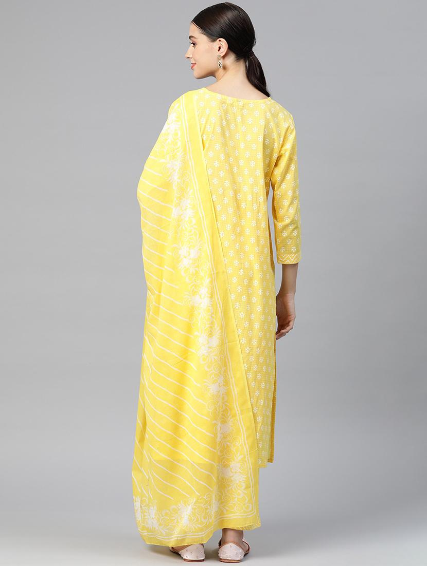 yellow colored kurta pant set - 20315955 - Standard Image - 2