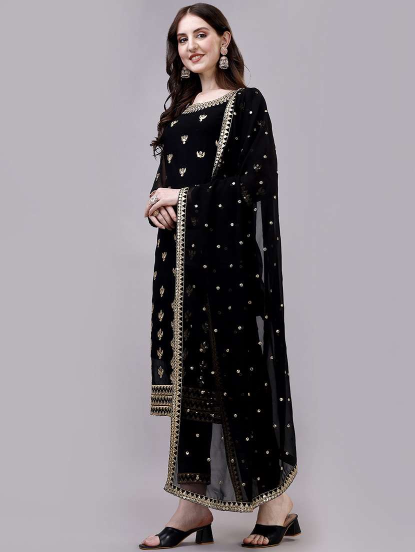 women black kurta pant set with dhupatta - 20315967 -  Standard Image - 2