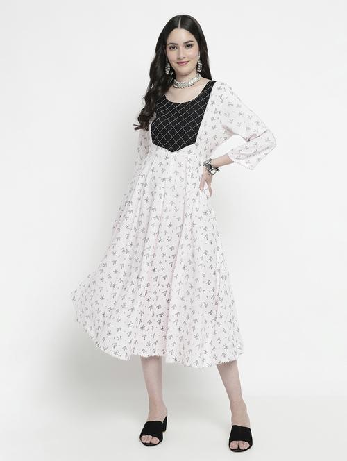 white colored flared kurta - 20316189 - Standard Image - 0