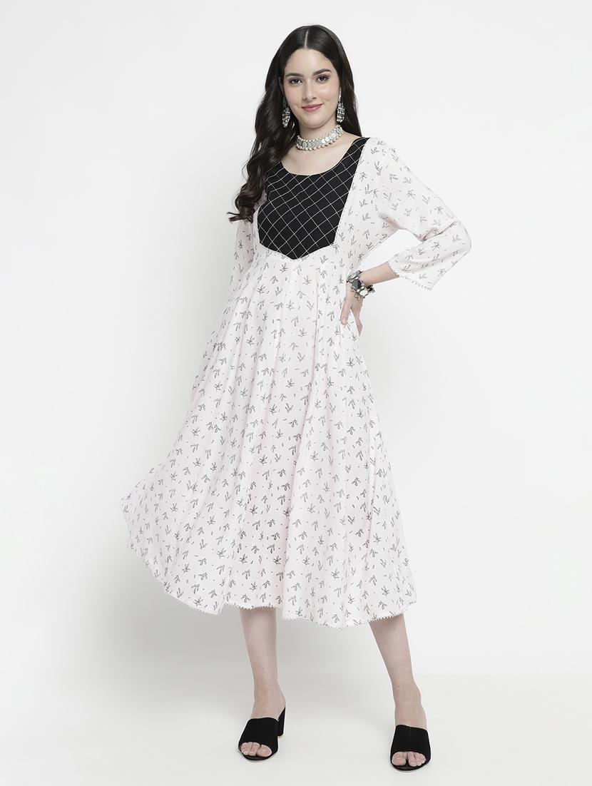 white colored flared kurta - 20316189 - Zoom Image - 0
