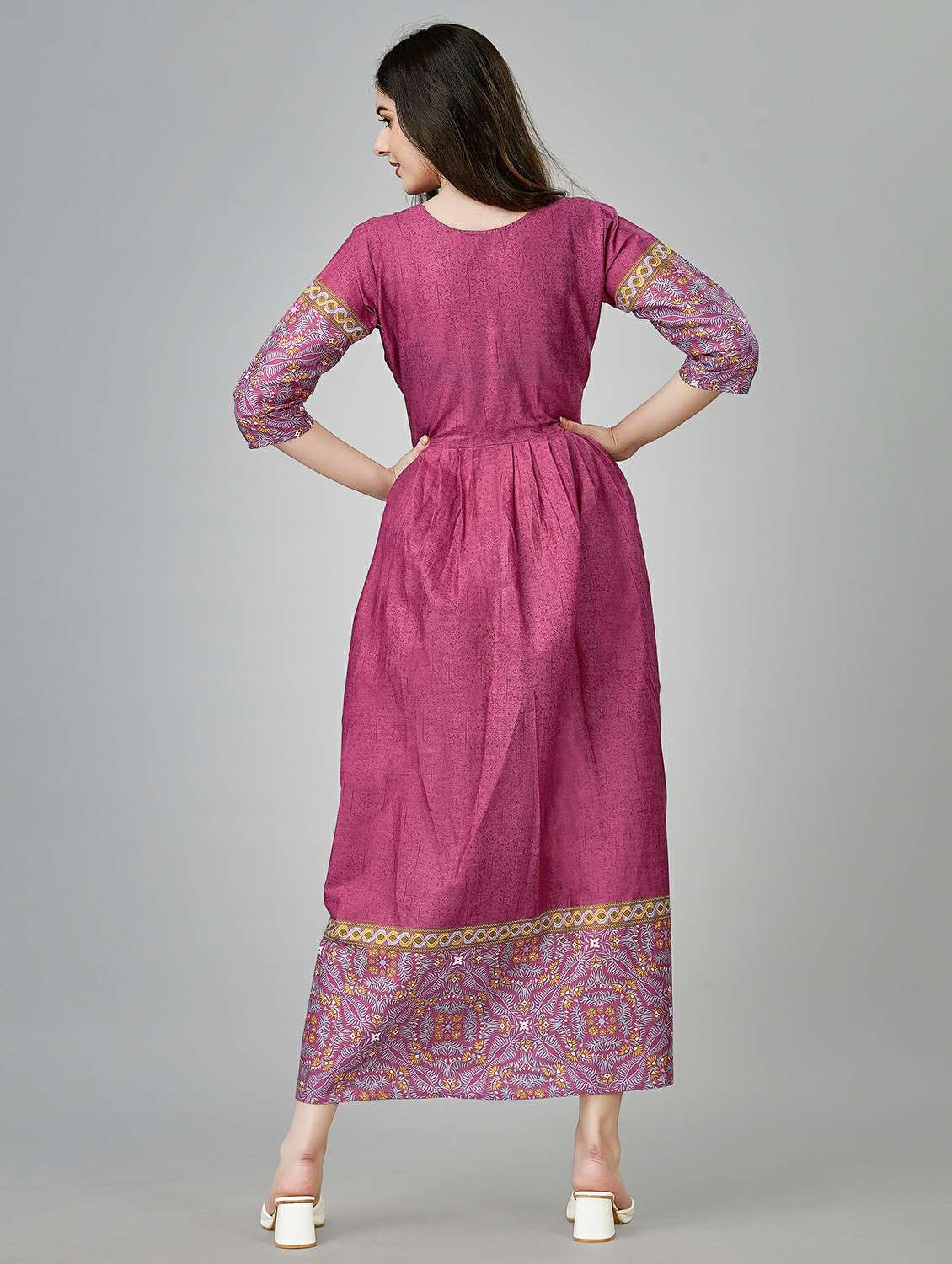 pink colored a-line kurta - 20317950 -  Standard Image - 2