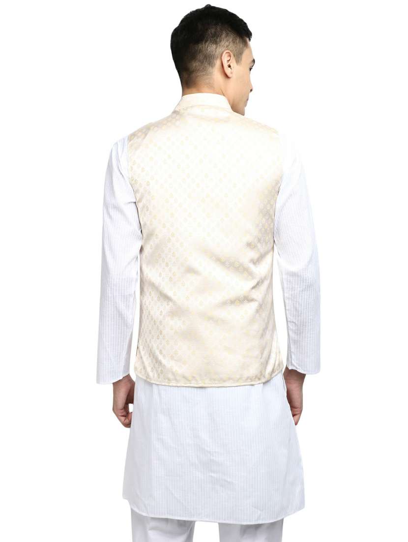 men mandarin neck cotton nehru jacket - 20318039 -  Standard Image - 2