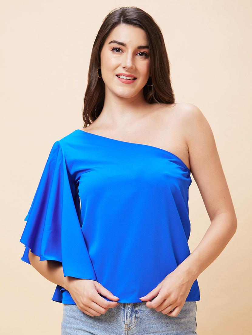 women blue polyester regular top - 20318633 - Zoom Image - 0