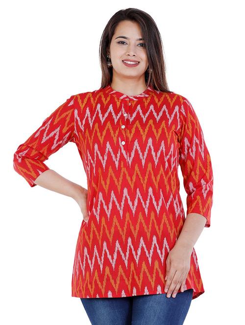 red chevron regular tunic - 20319350 - Standard Image - 0