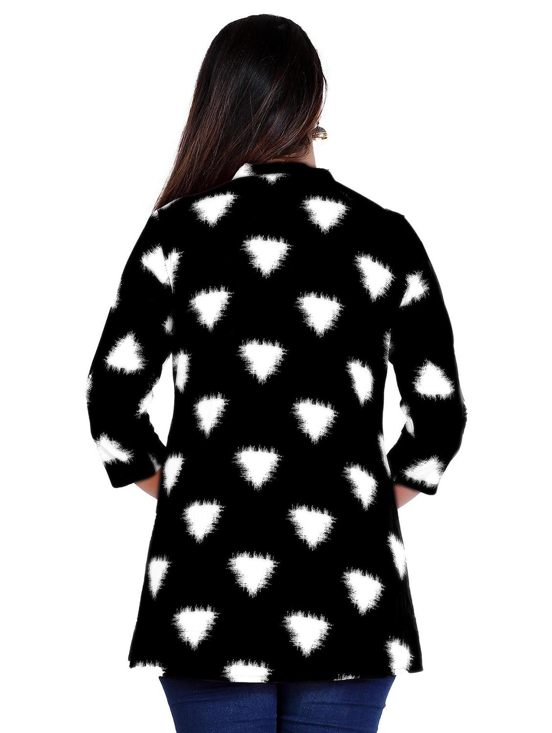 black printed regular tunic - 20319375 - Standard Image - 2