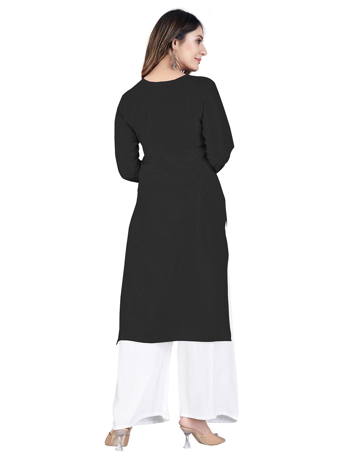 chikankari work straight kurta and palazzo set - 20321364 - Standard Image - 2