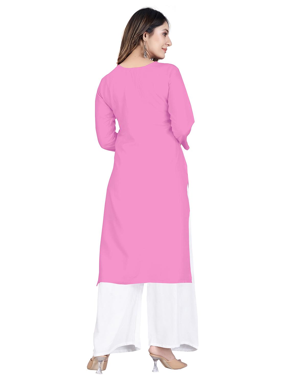 chikankari work straight kurta and palazzo set - 20321365 - Standard Image - 2