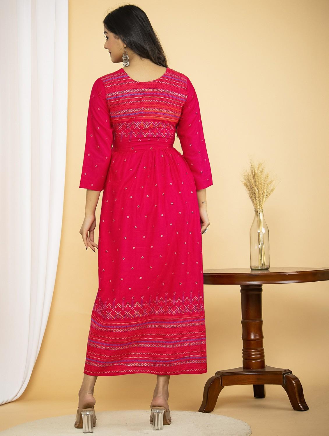 pink colored a-line kurta - 20321374 - Standard Image - 2