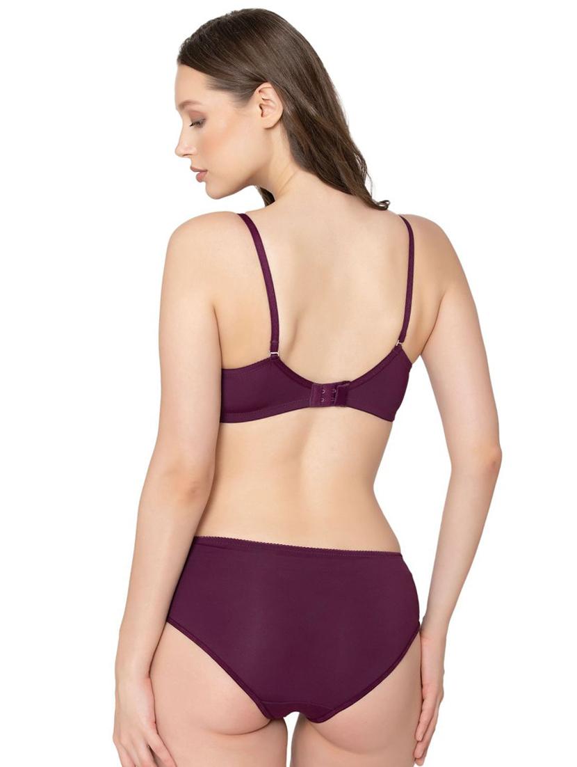 women solid bra and panty set - 20322083 - Standard Image - 2