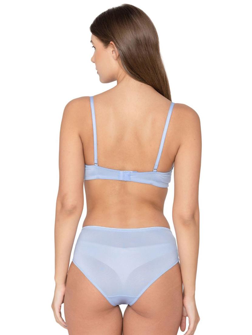 light blue solid bra and panty set - 20322090 - Standard Image - 2