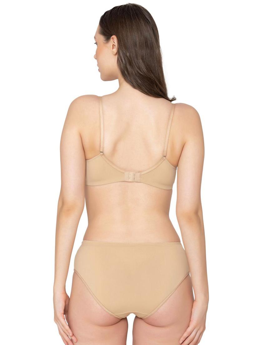 beige solid bra and panty set - 20322113 - Standard Image - 2