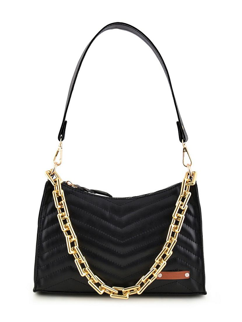 black leatherette (pu) hobo handbag - 20322575 -  Zoom Image - 0