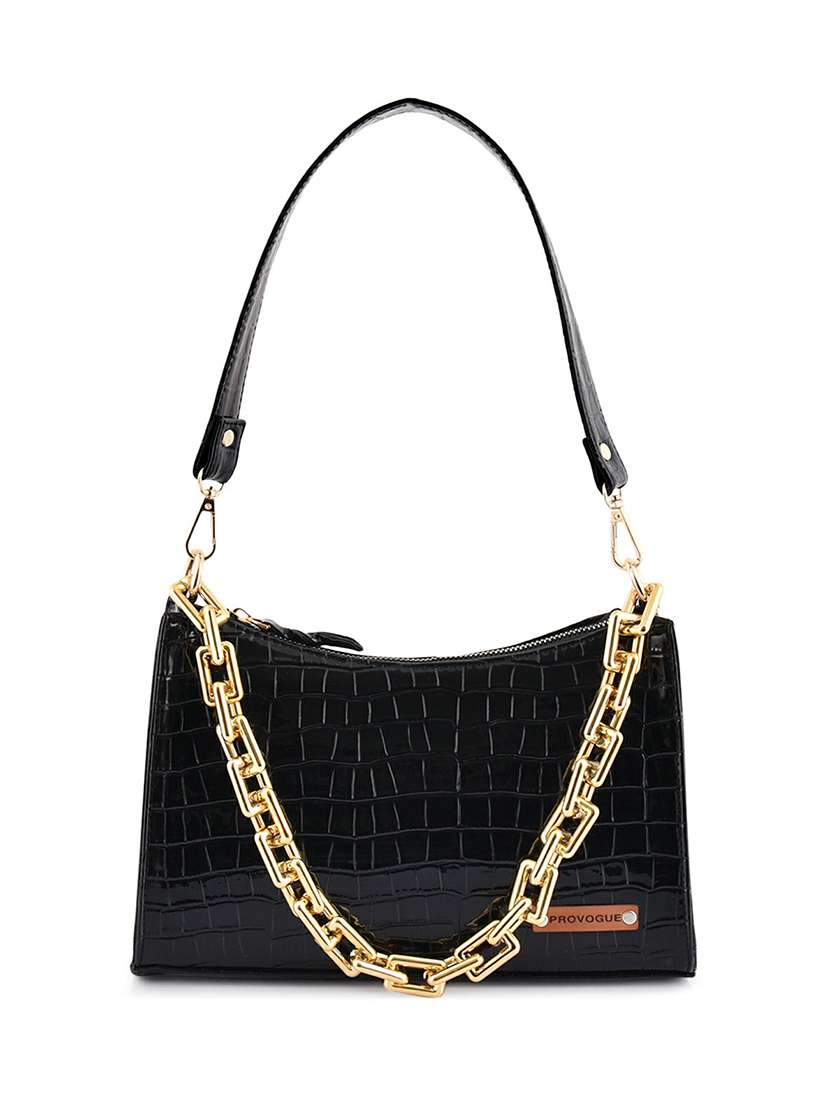 black leatherette (pu) hobo handbag - 20322578 -  Zoom Image - 0