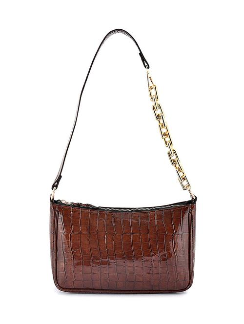 brown leatherette (pu) hobo handbag - 20322588 -  Standard Image - 0