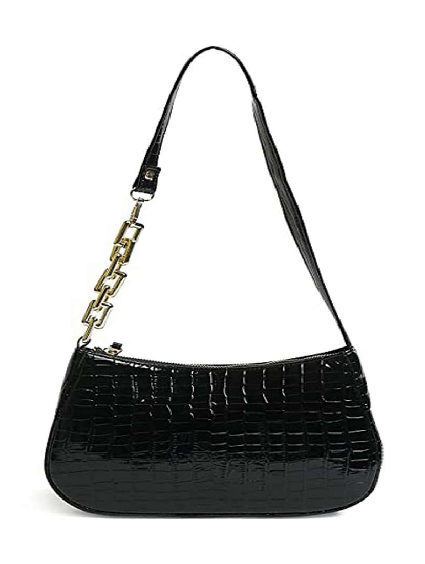 black leatherette (pu) hobo handbag