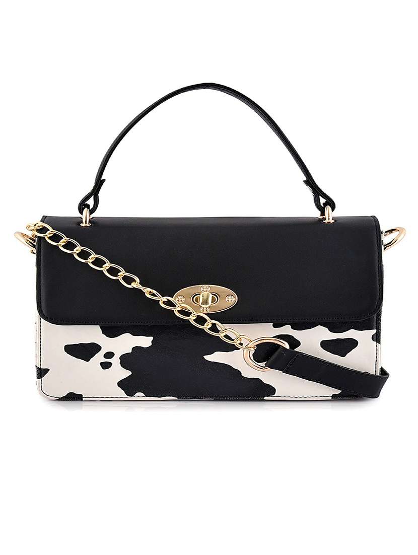 white leatherette (pu) regular sling bag