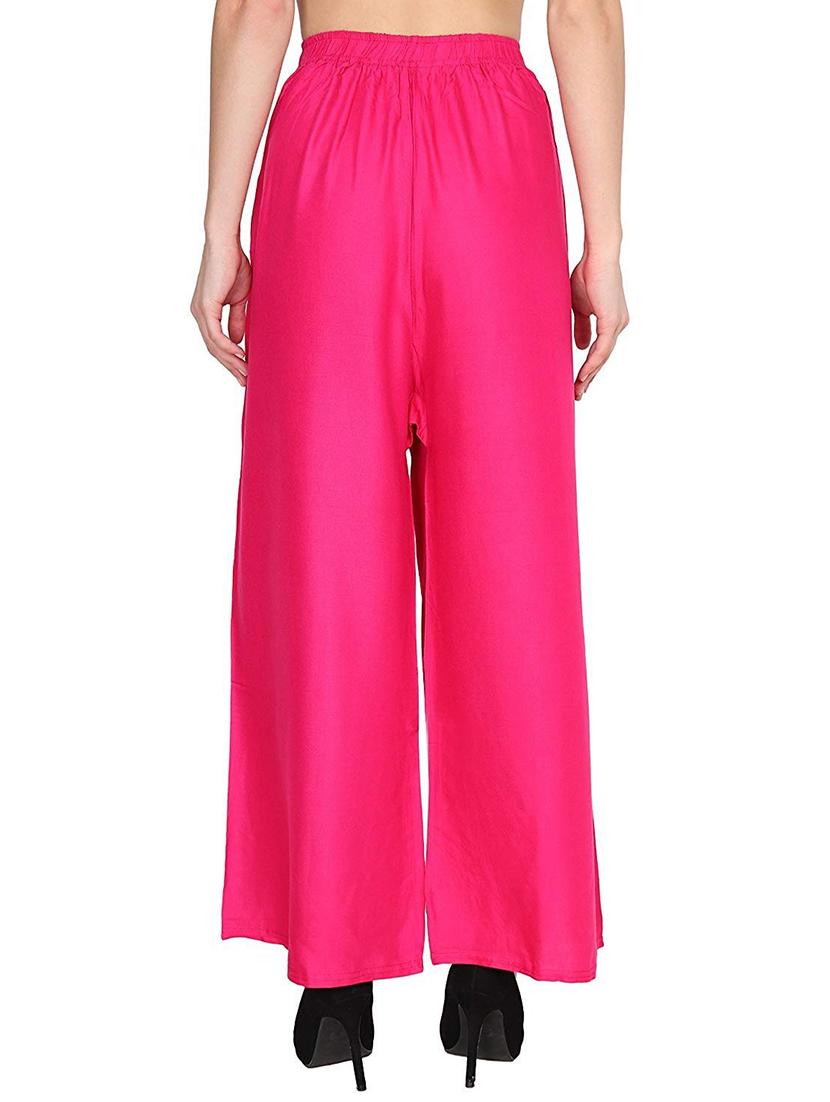 women pink solids palazzo - 20322658 - Standard Image - 2
